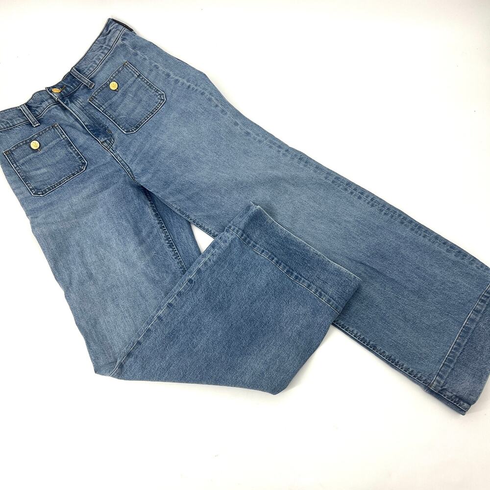J. Crew Reimagined Womens Wide Leg Trouser Jeans Stretch Size 28 Preowned